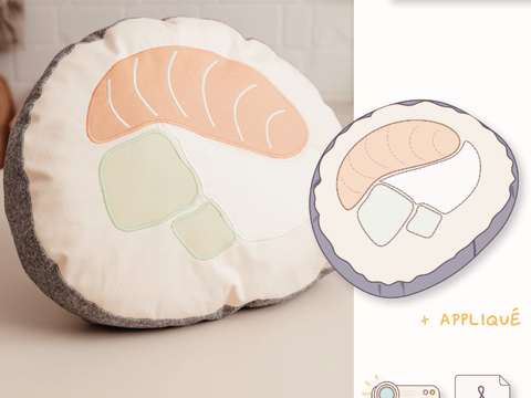 Sushi-Kissen Schnittmuster - Dekokissen in Sushi-Form