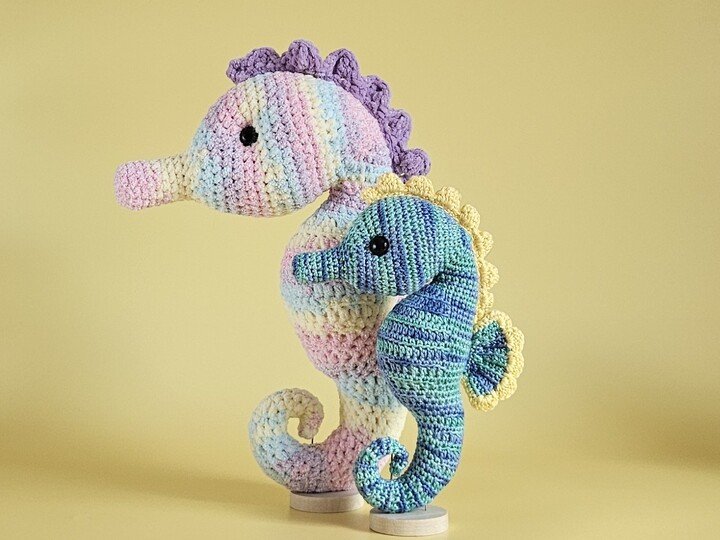 Seepferdchen Aquarella Häkelanleitung PDF Amigurumi Meereswelt