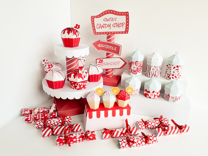 Christmas Advent Calendar DIY Kit | Candy Shop I Download svg png PDF
