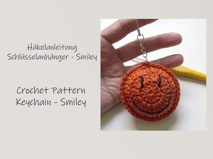 Häkelanleitung: Smiley-Schlüsselanhänger