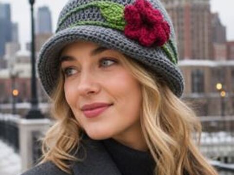 Cloche with Frivolous Flower - PA-131