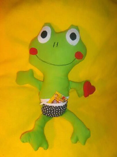 Frosch-Kummerkissen Quenni (Schnittmuster und Nähanleitung)