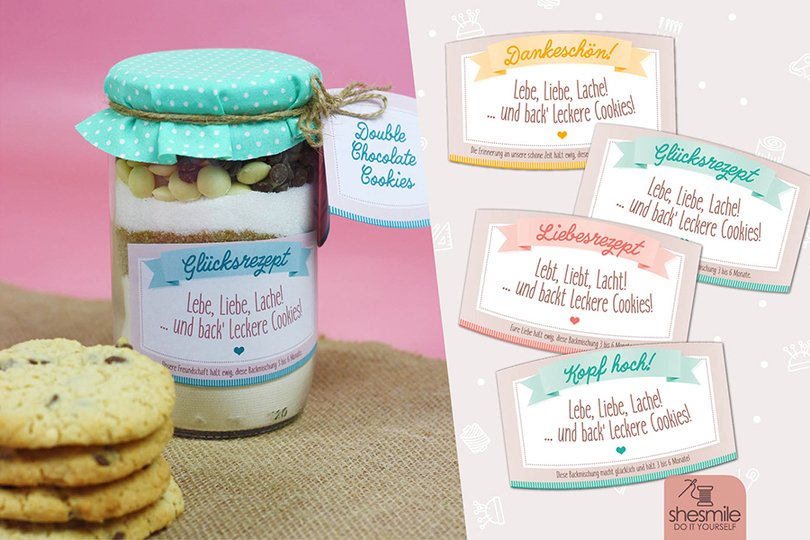 Etiketten und Geschenkanhänger Cookies im Glas (Druckvorlage)