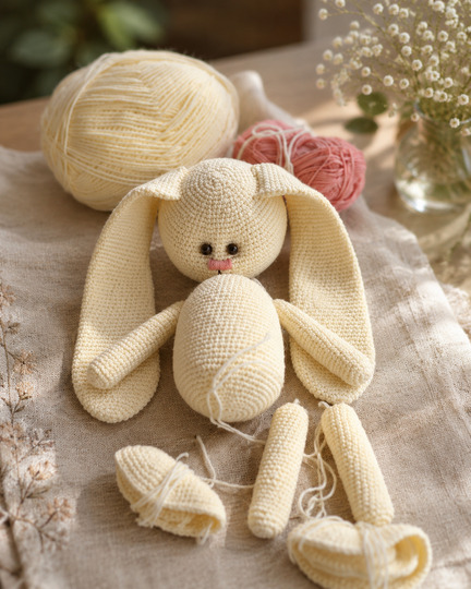 Tilda Bunny Crochet Pattern with Dress, Hat & Shoes (A15)