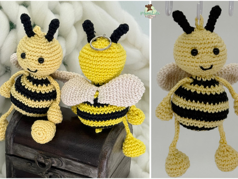 Hummel Schlenkertier, Taschenbaumler - Häkelanleitung