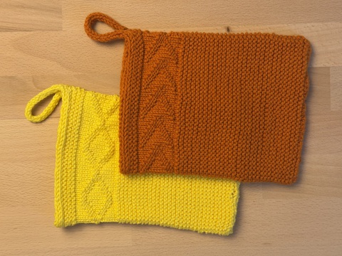 Waschlappen#103, klassischer Waschhandschuh mit Muster, Strickanleitung