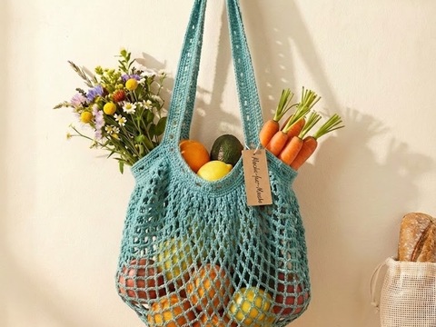 Market Bag Crochet Pattern – Mesh Shopping Net Bag, DE & EN