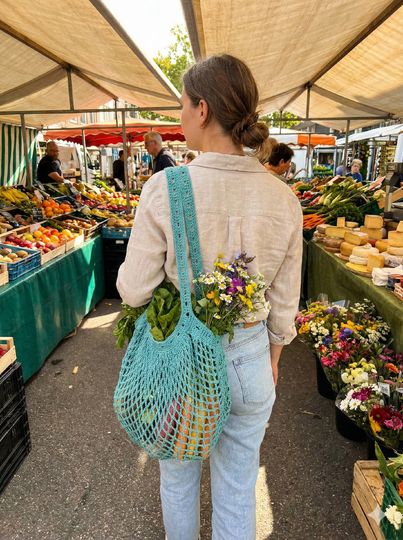 Crochet a Net Shopping Bag – Reusable Cotton Market Bag (EN & DE)