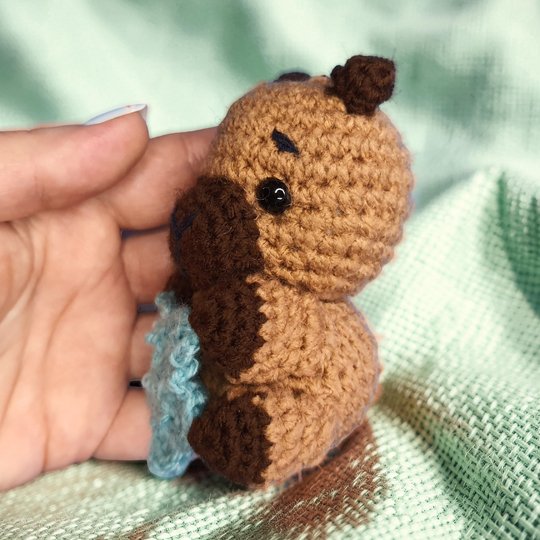 Capybara Bag Charm, Crochet Keychain Pattern, Amigurumi Key Ring Pattern