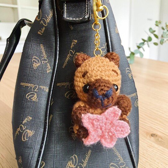 Capybara Bag Charm, Crochet Keychain Pattern, Amigurumi Key Ring Pattern