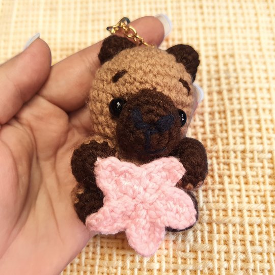 Capybara Bag Charm, Crochet Keychain Pattern, Amigurumi Key Ring Pattern
