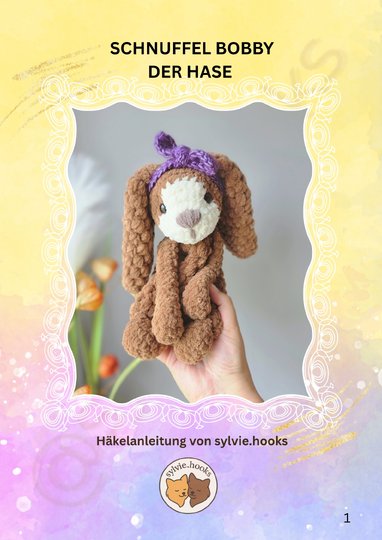 Häkelanleitung Schnuffeltuch Hase mit Schleife - Anfängergeeignet