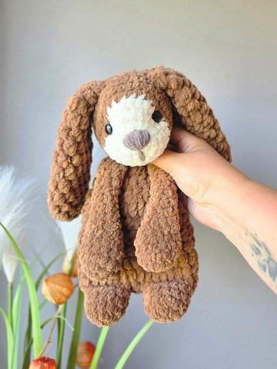 Häkelanleitung Schnuffeltuch Hase mit Schleife - Anfängergeeignet