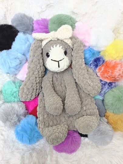 Häkelanleitung Schuffeltuch Hase mit Schleife - Anfängergeeignet