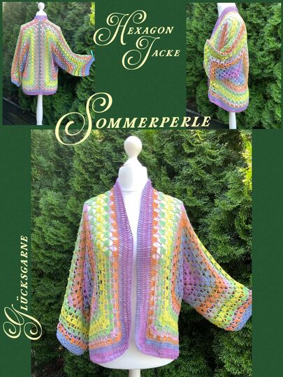 Häkelanleitung Hexagonjacke Sommerperle