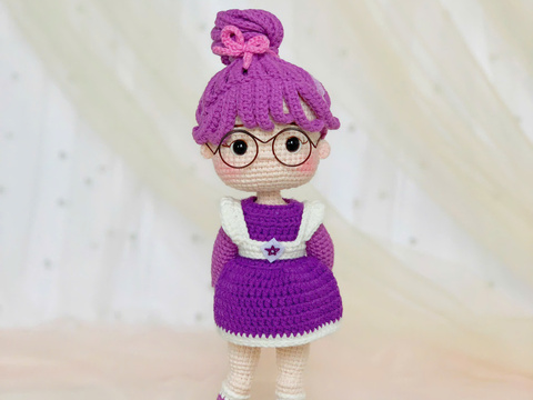 Little Violet The Girl - Amigurumi Doll Crochet Pattern - PDF Pattern
