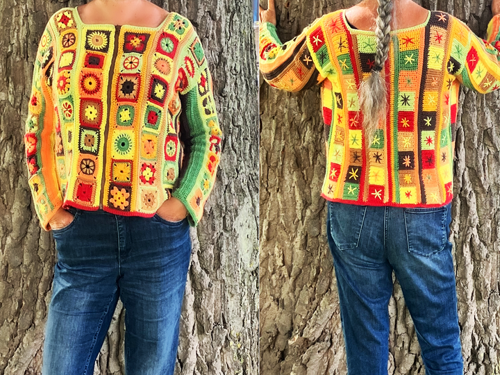 Boho-Jacke in Naturfarben - Häkelanleitung
