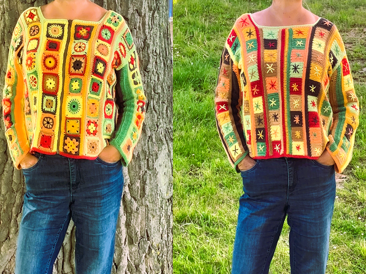 Boho-Jacke in Naturfarben - Häkelanleitung