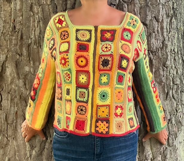 Boho-Jacke in Naturfarben - Häkelanleitung