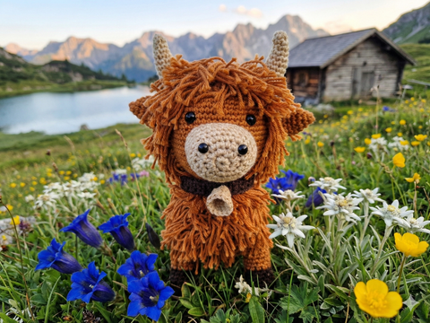 Hochlandkuh Zottel – Häkelanleitung Kuh, ca. 20 cm (Amigurumi)