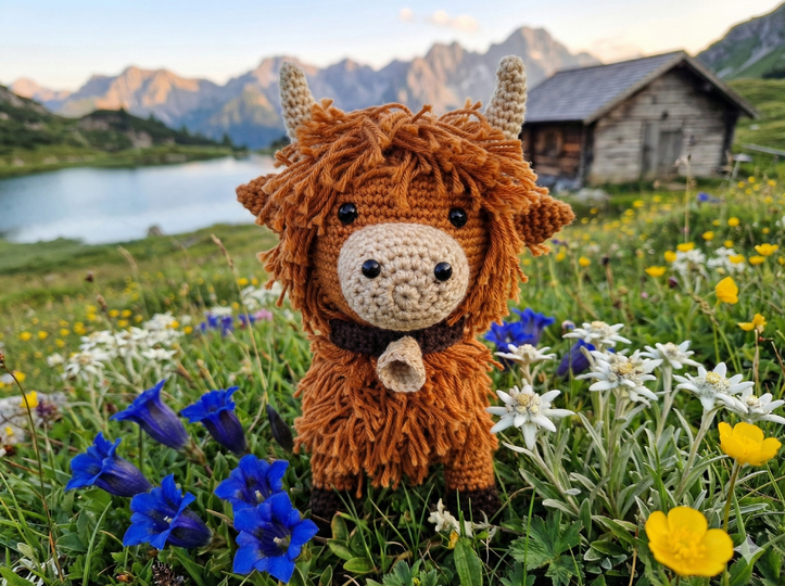 Highland Cow – amigurumi crochet pattern, approx. 20 cm