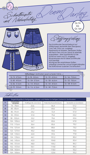 E-Book Schnittmuster DenimDarling Rock Gr. 74-164