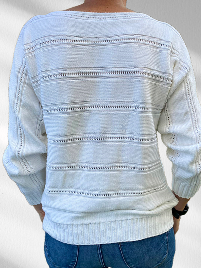 Strickanleitung BELA – Sweater quergestrickt