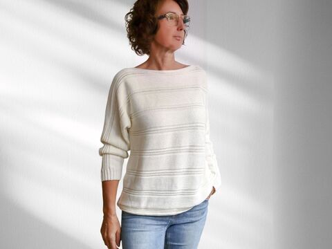 Strickanleitung Pullover quergestrickt - BELA