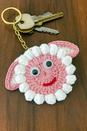 Sheep Face Crochet Keychain Pattern PDF - Fluffy Farm Animal Bag Charm