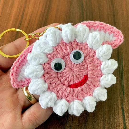 Sheep Face Crochet Keychain Pattern PDF - Fluffy Farm Animal Bag Charm