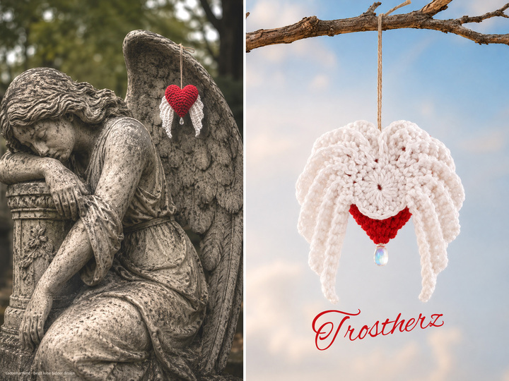 Gehäkeltes kleines Herz | TROSTHERZ | Liebe | Trost | Trauer | 5 cm