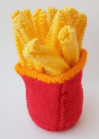 TeaCosyFolk's French Fries Fast Food Chocolate Orange Cosy Knitting Pattern