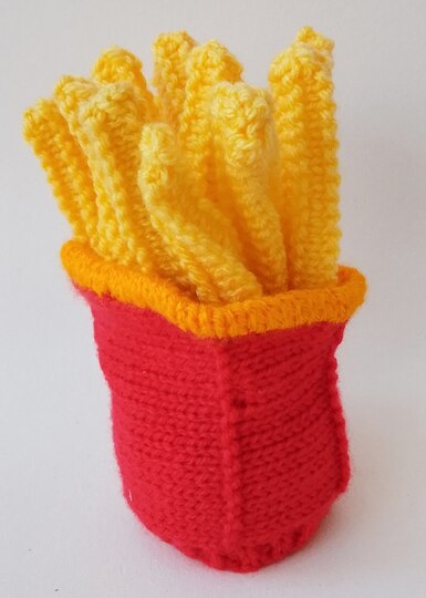 TeaCosyFolk's French Fries Fast Food Chocolate Orange Cosy Knitting Pattern
