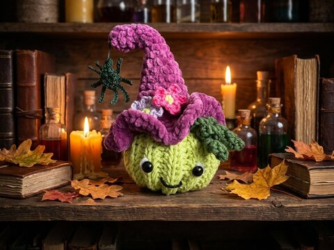 Crochet Pattern Pumpkin with Witch Hat, Flowers and Spider – Halloween