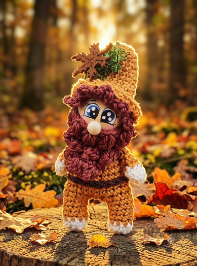 Serie Herbstpüppchen: 3 Wald und Herbst Wichtel Herbstdeko Holzkugeln