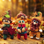 Serie Herbstpüppchen: 3 Wald und Herbst Wichtel Herbstdeko Holzkugeln