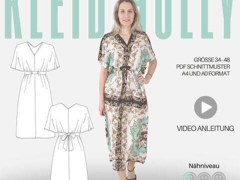 Schnittmuster Kleid Holly | oder Tunika mit Bindeband | Gr. 34-48 (PDF)
