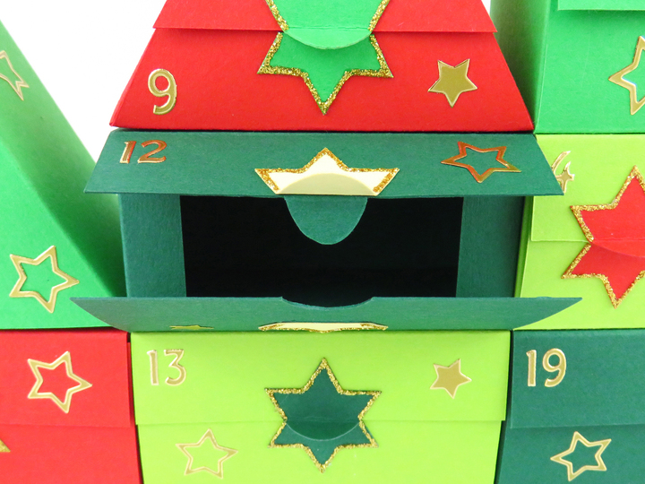 Adventskalender – Bauklotzburg – Bastelvorlagen und Anleitung