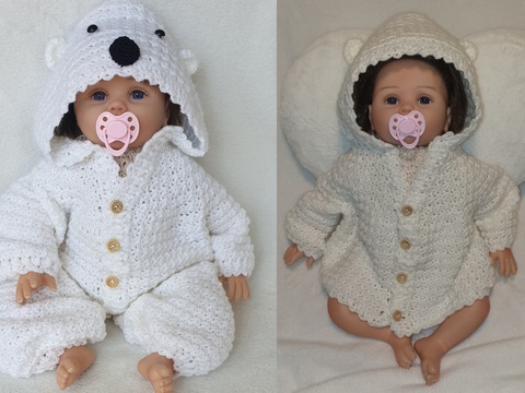 Häkelanleitung Kuschel-Anzug „Eisbär Stitchy“ für Babys (Gr. 50-92)