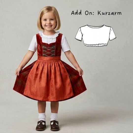 Dirndlbluse Emilie Gr. 86-140 für Jersey