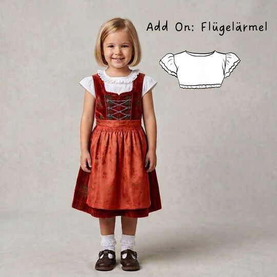 Dirndlbluse Emilie Gr. 86-140 für Jersey