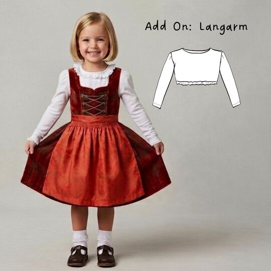 Dirndlbluse Emilie Gr. 86-140 für Jersey