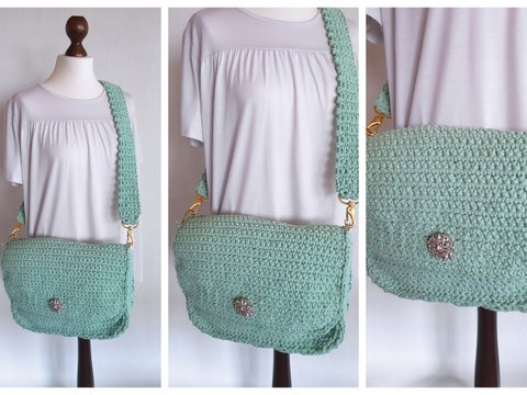 Clean-Look Maxi Shoulder Bag "Salvia" by Arcaceptura (Crochet Pattern)