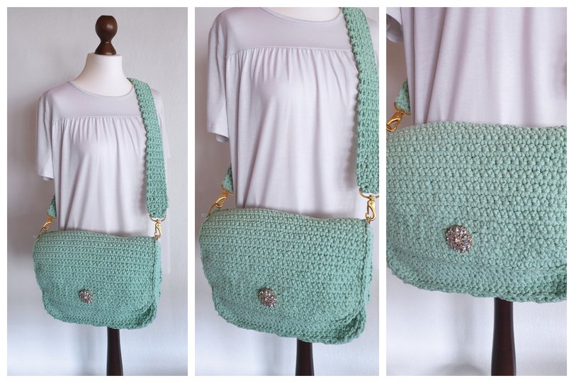 Clean-Look Maxi Shoulder Bag "Salvia" by Arcaceptura (Crochet Pattern)