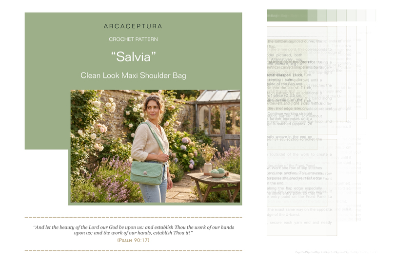 Clean-Look Maxi Shoulder Bag "Salvia" (Crochet Pattern)