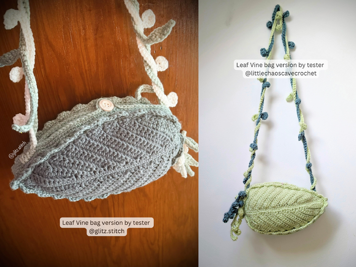 Crochet Leaf Bag Pattern - Leaf Vine crossbody purse