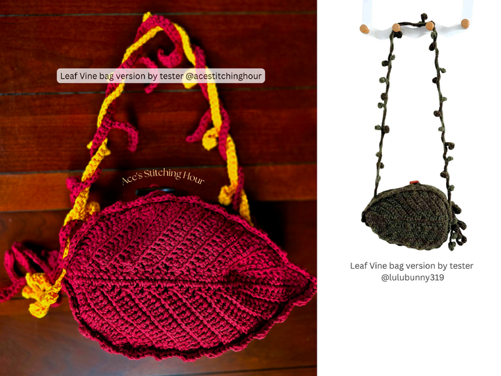 Crochet Leaf Bag Pattern - Leaf Vine crossbody purse