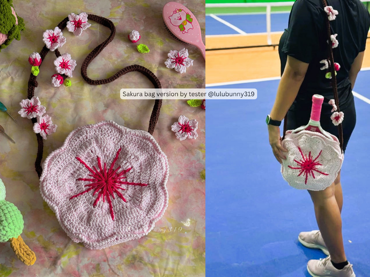 Crochet Sakura Flower Bag Pattern - Cherry Blossom Crossbody Purse