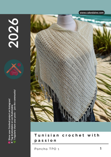 Tunisian Crochet Poncho in Shell Stitch – Intermediate
