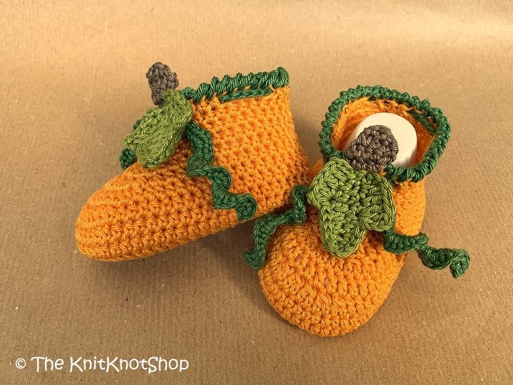 Häkelanleitung Babyschuhe Kürbis